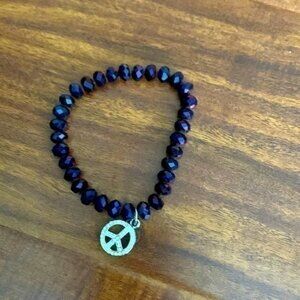 Purple peace sign bracelet
